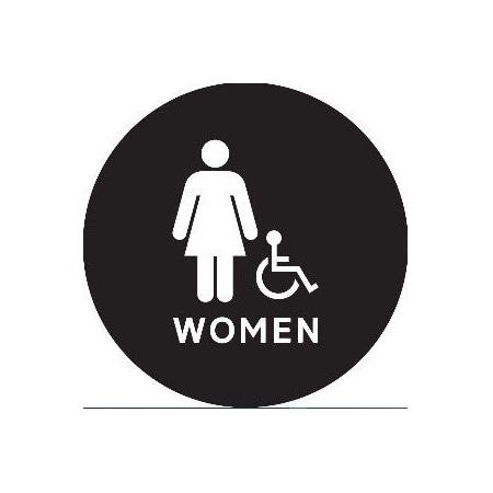 United Visual Products Women, 12" W x Circle, Acrylic UVT24CH-BLACK